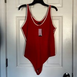 Red 2 striped bodysuit